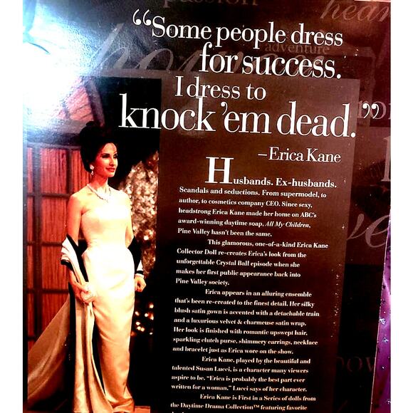 1998 Daytime Drama Collection 1st in Series All My Children "Erica Kane" Barbie - Picture 4 of 7